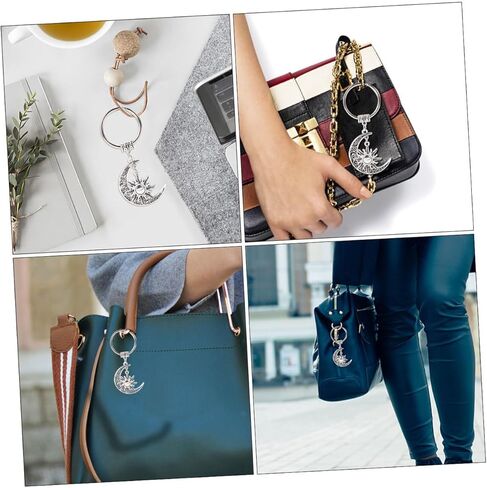 Retro Sun and Moon Keychain Charm Vintage Style Bag Pendant for Car Keys and Accessories Lucky Dual-use Key Ring with Refined Craftsmanship in Saudi Arabia