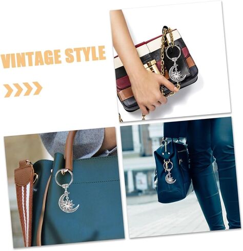 Retro Sun and Moon Keychain Charm Vintage Style Bag Pendant for Car Keys and Accessories Lucky Dual-use Key Ring with Refined Craftsmanship in Saudi Arabia