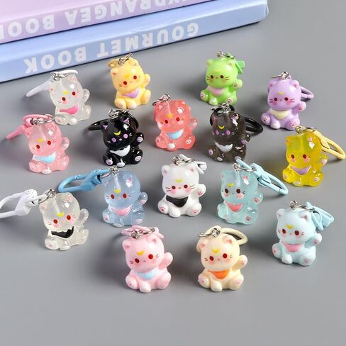 Cute Cartoon Cat Key Chains Resin Fashion Keyrings Bag Pendant Cute Keychain Couple Keychains Gifts for Friends Random Color in Saudi Arabia