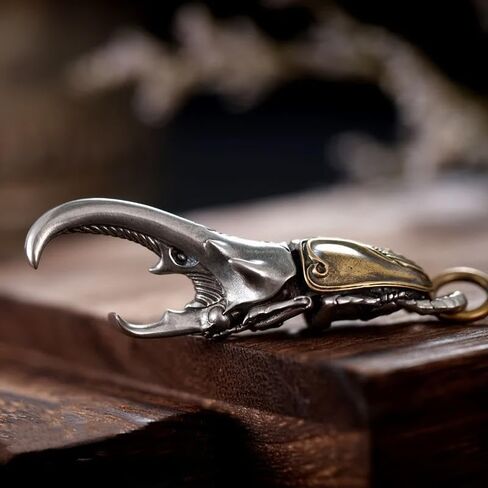 Vintage Beetle Keychain Metal Bottle Opener With Intricate Wing Design Durable Keyring For Men Metallic Finish Unique Gift in Saudi Arabia