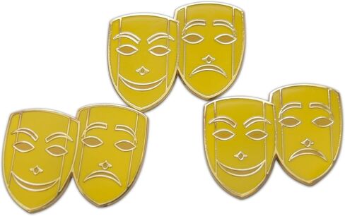 Novel Merk Theatre & Drama Lover Lapel Pin, Hat Pin & Tie Tack Set with Clutch Back in Saudi Arabia