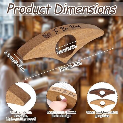 2 Pcs Book Thumb Page Holder for Reading Teacher Appreciation Gift Wooden Book Opener Engraved to Be Read and Just One More Page Books Lover Gift Reading Accessories for Reader Librarian Bookworm in Saudi Arabia