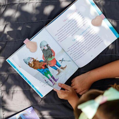 علامات مغناطيسية على شكل قلب من الجلد مع حامل أقلام - قطعتين من علامات الكتب اللطيفة من Winjeto لقراءة إكسسوارات النساء والأطفال، هدايا لمحبي الكتب للأصدقاء والمدرسين واللوازم المكتبية مع صندوق هدايا، وردي in Kuwait