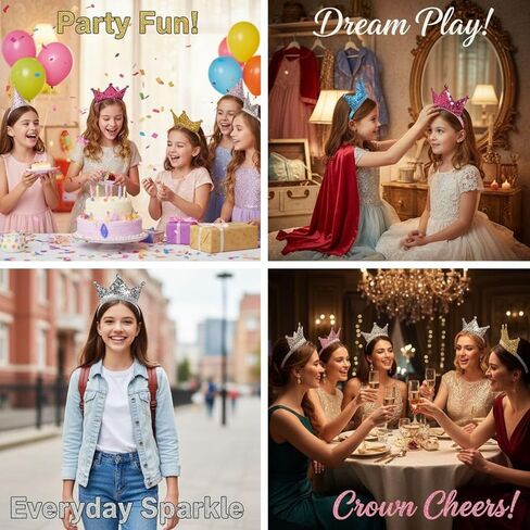 مجموعة عصابات رأس تاج الأميرة مكونة من 20 قطعة، عصابات رأس لامعة من الترتر للنساء، هدايا حفلات الأميرات، 20 لونًا in Kuwait