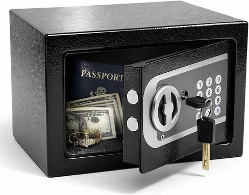0.23 Cuft Small Home Safe, Mini Digital Safe Box with Programmable Keypad Spare Keys, Security Safes for Home Office, Money Safe for Cash Valuables Documents Medicines(without shelf) in Saudi Arabia