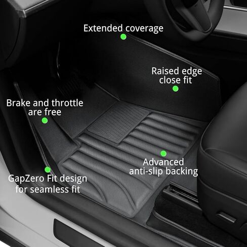 6 قطع من سجادات الأرضية الناعمة وملحقاتها من SUPER LINER لسيارة Tesla Model 3 Highland (2024,2025,2026) - بطانات الحمولة بنظام Full-CabinProtect™ للحماية من جميع الأحوال الجوية in Kuwait
