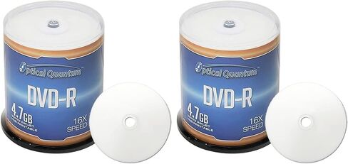 Optical Quantum DVD-R 4.7GB 16X White Inkjet Printable Hub Printable - 100pk Cake Box (FFP), 100 discs in Kuwait