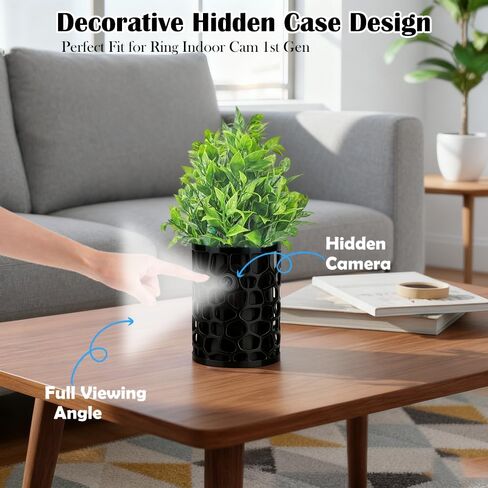 مزهرية مزخرفة متوافقة مع Ring Indoor Cam (الجيل الأول) - حافظة زرع سرية لإخفاء الكاميرا، تصميم داخلي لكاميرا الأمان مع تحميل علوي in Kuwait