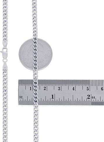 Nuragold 10K Real White Gold Miami Cuban Link 3.5mm Chain Bracelet (7"-9") Italian Jewelry for Men & Women in Saudi Arabia