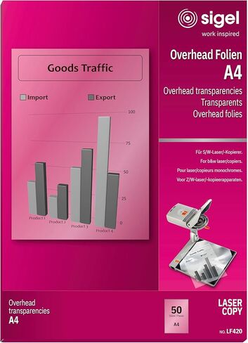 LF421 Transparency Film for Laser/Copier B&W, clear, 100 mic, A4, 10 sheets in Kuwait