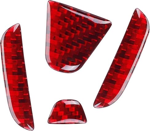 Bilisin Compatible with Rear Tailgate Insert Emblem Logo Carbon Fiber Emblem Badge Decal Cover Trim with Strong Adhesive for Honda Civic 2011-2015 Red in Saudi Arabia