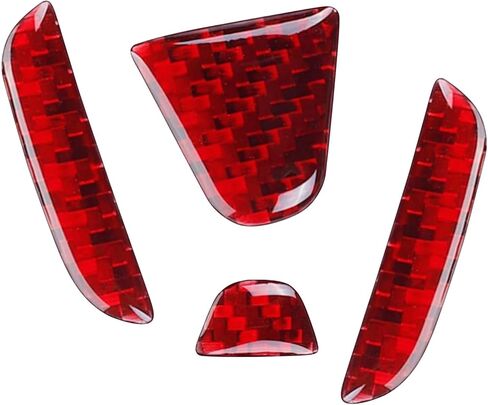 Bilisin Compatible with Rear Tailgate Insert Emblem Logo Carbon Fiber Emblem Badge Decal Cover Trim with Strong Adhesive for Honda Civic 2011-2015 Red in Saudi Arabia