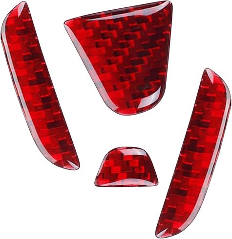 Bilisin Compatible with Rear Tailgate Insert Emblem Logo Carbon Fiber Emblem Badge Decal Cover Trim with Strong Adhesive for Honda Civic 2011-2015 Red in Saudi Arabia
