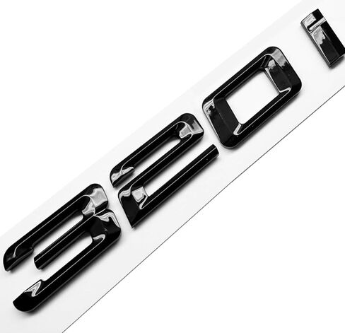 Generic 320i Rear Gloss Black 3D Trunk Lid Car Badge Emblem Decal Number Letter for BMW 3 Series with Adhesive Backing in Saudi Arabia