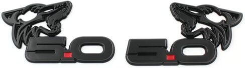 2Pcs Custom Coyote 5.0 Emblems Door Left Right 3D Badge Compatible with Mustang F150,Universal Car Vehicle, Truck (Black) in Kuwait