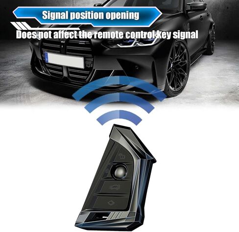 Egreat Key Fob Case Cover Compatible with BMW 5 6 7 Series X1 X2 X3 X5 X6 GT Series, Metal Key Fob Shell Keychain Holder Silicone Rubber Remote for BMW Accessories (Black) in Saudi Arabia