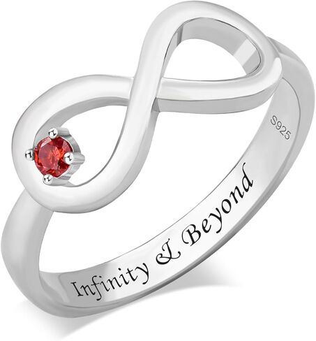 S925 Sterling Silver Infinity Mothers Rings for Women Personalized Birthstones Ring for Mother with 1-10 Birthstones Custom Family Ring for Mother Grandmother in Saudi Arabia