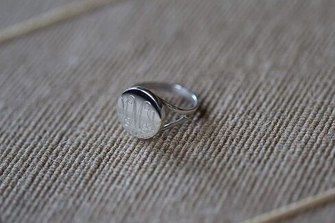 The Personal Exchange Round Monogram Sterling Silver Ring in Kuwait