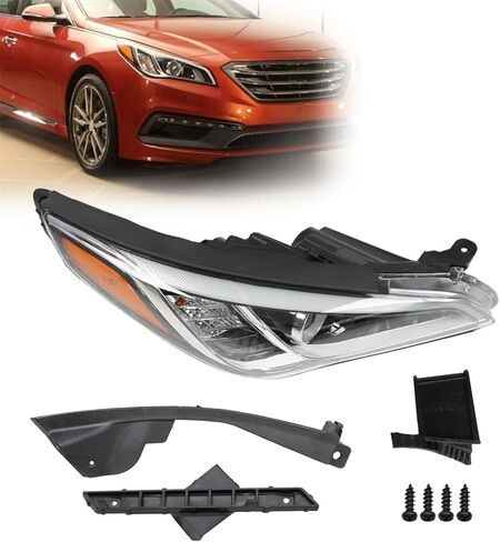 Passenger Side Halogen Headlight Assembly Compatible with 2015-2017 Sonata Headlamp Replacement HY2503183 in Kuwait