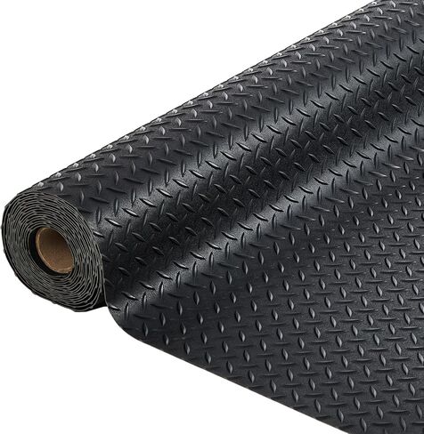 PeakPursuit 7.5 × 16 قدم سجادة أرضية المرآب، 2.8 مم سميكة لفة أرضية ماسية لوحة ماسية من المطاط PVC، حصيرة حماية أرضية غير قابلة للانزلاق للمرآب والمستودعات وصالات الألعاب الرياضية والمقطورة وسيارات الدفع الرباعي in Kuwait