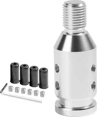 Shift Knob,Car Accessories M12x1.25 Manual Shift Knob,Automotive Replacement Universal Aluminum Shifter Knobs Adapter for Non-Threaded Manual Shifters,Fit for Most Threaded Shifters (Black) in Kuwait