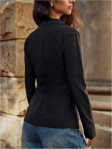 WDIRARA Women's Button Down Shirts Long Sleeve Collared V Neck Split Blouse Work Office Tops in Saudi Arabia