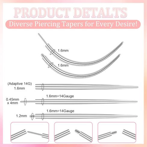 Piercing Taper Ball Grabber Tool for Changing Jewelry 14g - Flat Back Earrings Applicator Tool, Body Piercing Kit for Ear Nose Lip in Saudi Arabia