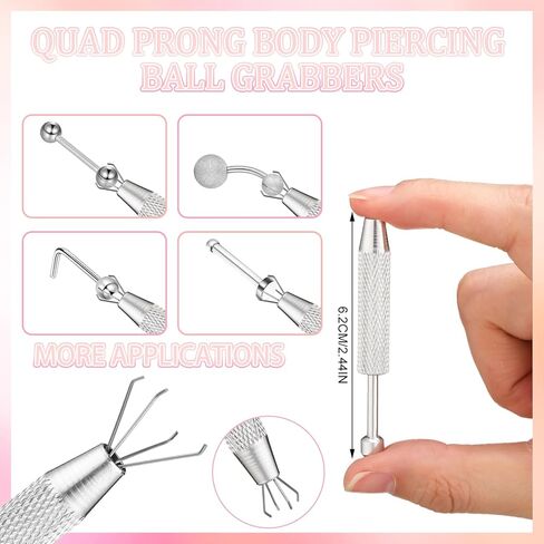 Piercing Taper Ball Grabber Tool for Changing Jewelry 14g - Flat Back Earrings Applicator Tool, Body Piercing Kit for Ear Nose Lip in Saudi Arabia
