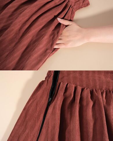 LTAKK Victorian Dress Women Edwardian Dresses 1800s Vintage Medieval Renaissance Costume 2-Piece, Brick Red, XXL in Kuwait