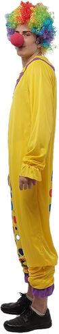 Wildarms Jester Clown Costume - Multi-Color Dotted Jumpsuit with Ruffles for Halloween, Christmas & Carnival in Saudi Arabia