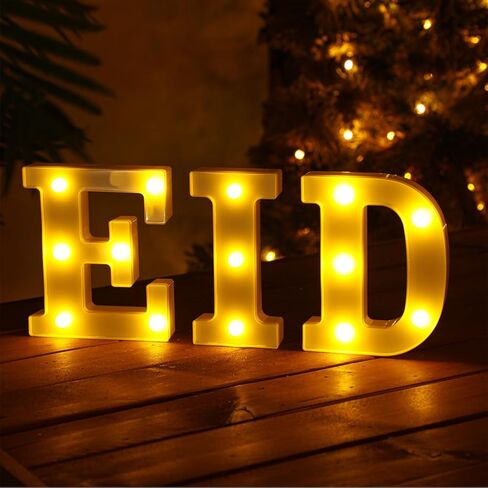 4 Pieces Eid Mubarak Decor for Home Ramadan Table Lights Decorations Eid Letter LED Lights Signs Ramadan Marquee Moon Star Lantern LED Muslim Lamp Centerpieces for Home Party Table Decorations in Saudi Arabia