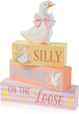 Spring Wooden Tabletop Decor with Tulip Design, Hello Spring Flowers Stacked Wood Sign for Indoor Home, Farmhouse Spring Easter Table Decor in Saudi Arabia