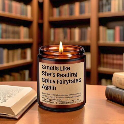 LEADO Scented Candle, Spicy Book Lover Gifts for Women - Funny Gifts for Fantasy & Romantasy Book Lovers, Dark Romance Reader - Bookish Mothers Day, Birthday, Reading Decor for Friend, Girl, Sister in Kuwait