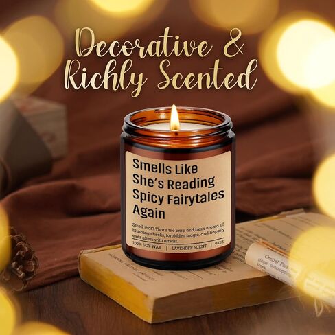 LEADO Scented Candle, Spicy Book Lover Gifts for Women - Funny Gifts for Fantasy & Romantasy Book Lovers, Dark Romance Reader - Bookish Mothers Day, Birthday, Reading Decor for Friend, Girl, Sister in Kuwait