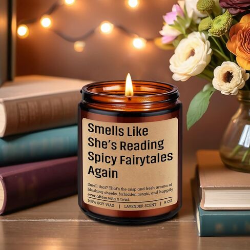 LEADO Scented Candle, Spicy Book Lover Gifts for Women - Funny Gifts for Fantasy & Romantasy Book Lovers, Dark Romance Reader - Bookish Mothers Day, Birthday, Reading Decor for Friend, Girl, Sister in Kuwait