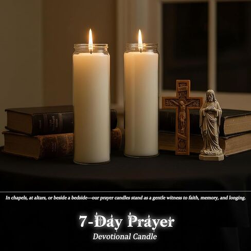 12-Pack of 2x8 Inch White Candles in Glass,7 Day Candle,Unscented Prayer Candle,Suitable for Various Occasions Such as:Memorials,Religious,Catholicism,Churches,Altars,Vigils,etc. in Kuwait