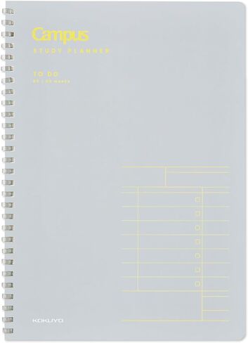 KOKUYO Study Planner Notebook, 10'' x 7'' To-Do Management B5 Soft Ring Notebooks, 41 To Do Plan Sheets, Gray Spiral Notebook, Time Management. Japan Import (SU-SY111TD-M) in Saudi Arabia