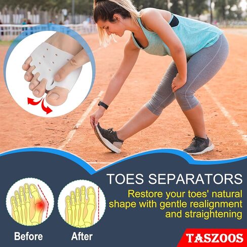 Toe Separator for Women, 4 Pcs Gel Toe Spacers, Breathable & Soft Metatarsal Pads, Ball of Foot Cushions for Pain Relief Mortons Neuroma, Metatarsalgia, Comfort for Standing,Walking,Running in Kuwait