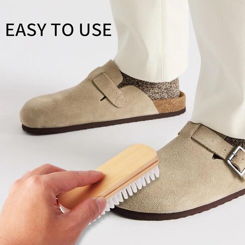 2Pcs Suede Cleaning Brush,Suede Eraser Kit for Shoes,Boots,Jackets, Bags, and Sofas, Wooden Handle Suede Shoe Cleaner by RARKVEN in Saudi Arabia