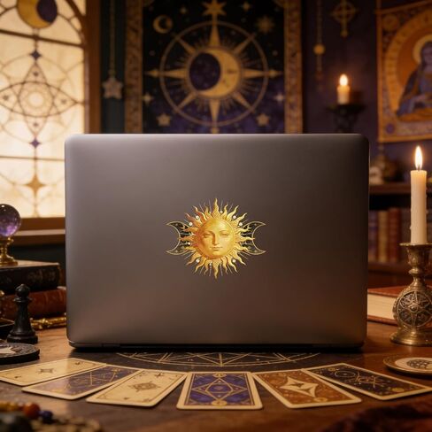 GLOBLELAND 25 Sheets Sun Moon Lantern Stickers for Jar Celestial Body Sticker Decals Night Sky Constellation Adhesive Lantern Stickers Decals for Crafting Vase Windows Door Office in Saudi Arabia