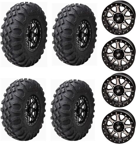 أربعة إطارات UTV شعاعية مقاس 32 × 10-15 Tusk MEGABITE HD 8 طبقات مثبتة على عجلات Tusk UINTA Beadlock - من أجل مسدس YAMAHA YXZ1000 RMAX المعدني in Kuwait