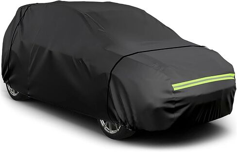 غطاء سيارة XIIMINZ مناسب لسيارات الدفع الرباعي Chevy Suburban/GMC Yukon XL/Cadillac Escalade ESV - أغطية سيارة كاملة للشتاء مقاومة للماء والثلج والمطر والغبار والأشعة فوق البنفسجية لحماية جميع الأحوال الجوية، 7 طبقات سميكة باللون الأسود in Kuwait