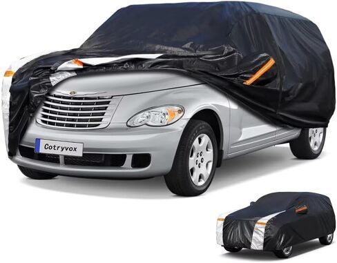 غطاء سيارة SUV لسيارة Chrysler PT Cruiser (2001-2010) مناسب لجميع الأحوال الجوية في الهواء الطلق مقاوم للماء والمطر والثلج والأشعة فوق البنفسجية واقي من الشمس خارجي كامل مقاوم للطقس، غطاء سيارة داخلي. in Kuwait