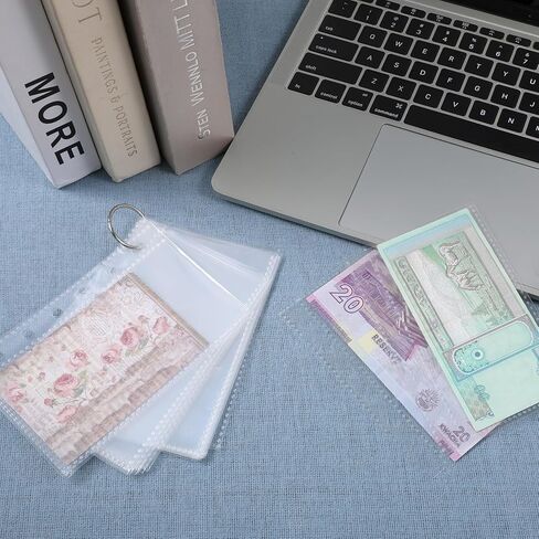 20 PCS A7 Binder Inserts, 3.39'' X 5.12'' A7 Binder Sheet Protectors Clear 6 Hole Planner Inserts for Home Office Organizing Photos Cards Bills Budget Envelopes Supplies in Saudi Arabia