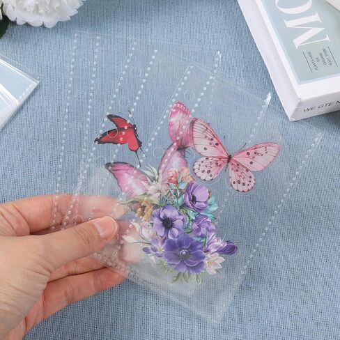 20 PCS A7 Binder Inserts, 3.39'' X 5.12'' A7 Binder Sheet Protectors Clear 6 Hole Planner Inserts for Home Office Organizing Photos Cards Bills Budget Envelopes Supplies in Saudi Arabia