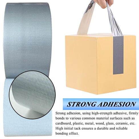 شريط لاصق قوي من قطعتين، مقاوم للماء، مقاوم للحرارة، شريط تغليف لاصق قوي للتدفئة والتهوية وتكييف الهواء، وتحسين المنزل، والخارج، وصناديق التعبئة، وعزل الأنابيب، وختم النوافذ (21 ياردة × 2 بوصة) in Kuwait