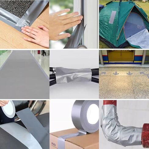 شريط لاصق قوي من قطعتين، مقاوم للماء، مقاوم للحرارة، شريط تغليف لاصق قوي للتدفئة والتهوية وتكييف الهواء، وتحسين المنزل، والخارج، وصناديق التعبئة، وعزل الأنابيب، وختم النوافذ (21 ياردة × 2 بوصة) in Kuwait