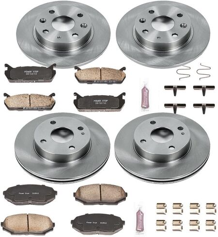 PowerStop Front and Rear Brake Kit For Mazda Miata 1990-93 - Disc Rotors & Ceramic Brake Pads Replacement, KOE718 in Saudi Arabia