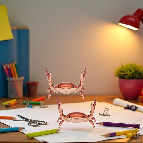 قطعتان من حامل أقلام سرطان البحر الإبداعي لرفع الأثقال وحامل أقلام ورف تخزين، ديكور سطح المكتب المكتبي، حاملات أقلام الرصاص وحوامل اللوازم المكتبية وموزعات، ملحقات المكتب ومنظمات مساحة العمل (أحمر) in Kuwait