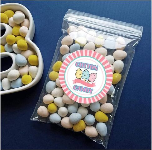 Cotton Candy Party Stickers, 2 Inch Round Labels for Candy Packages, Pink and Blue Pastel Design, 210 Count in Saudi Arabia